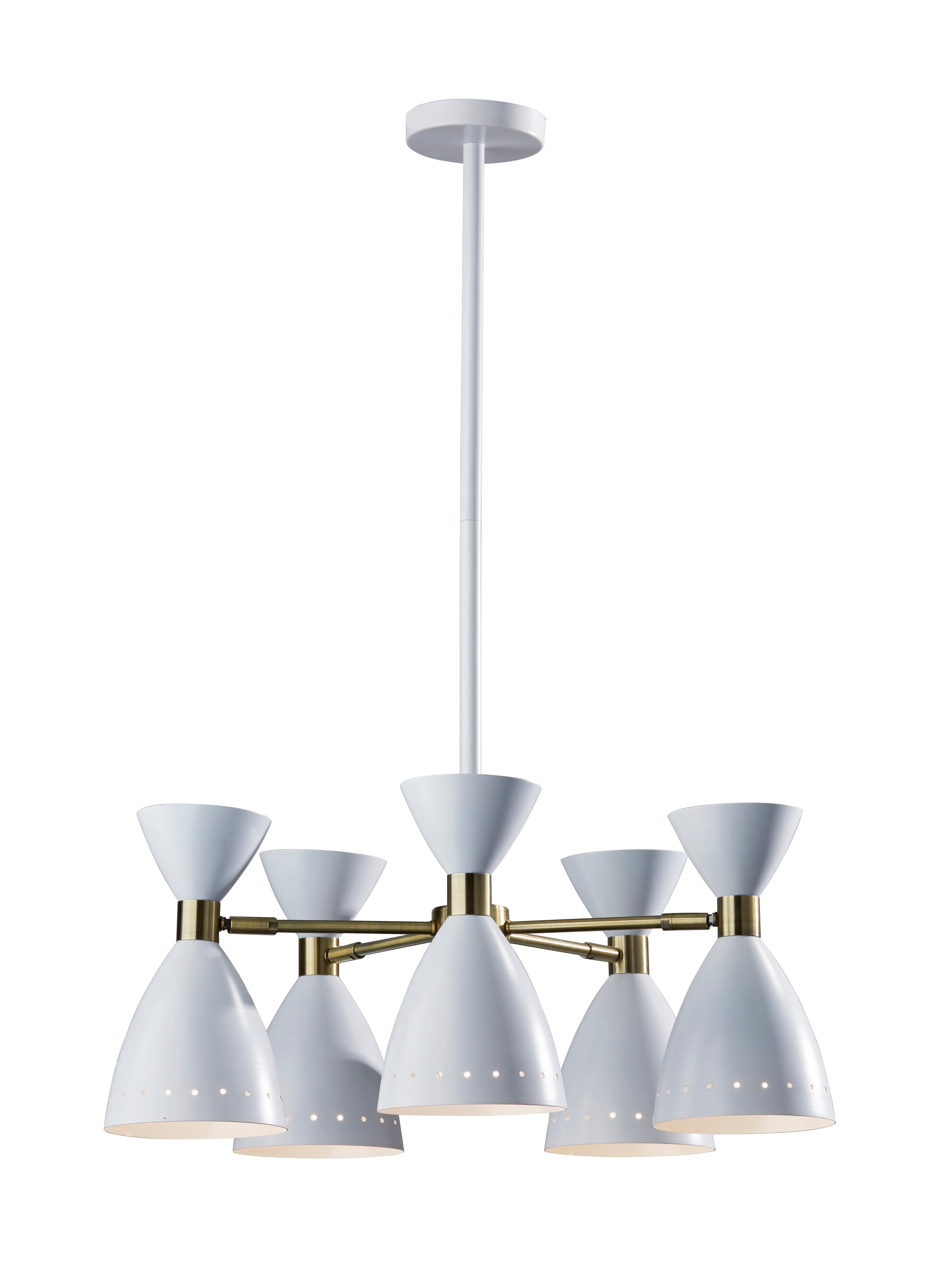 OSCAR Chandelier Blanc, Or - 4280-02 | ADESSO