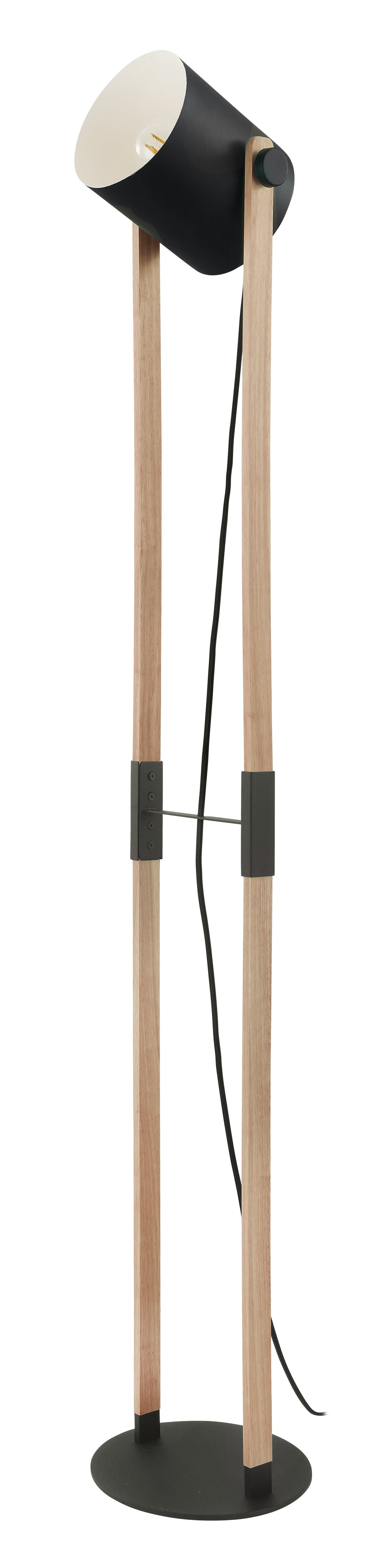 Hornwood Floor lamp Wood, Black - 43048A | EGLO