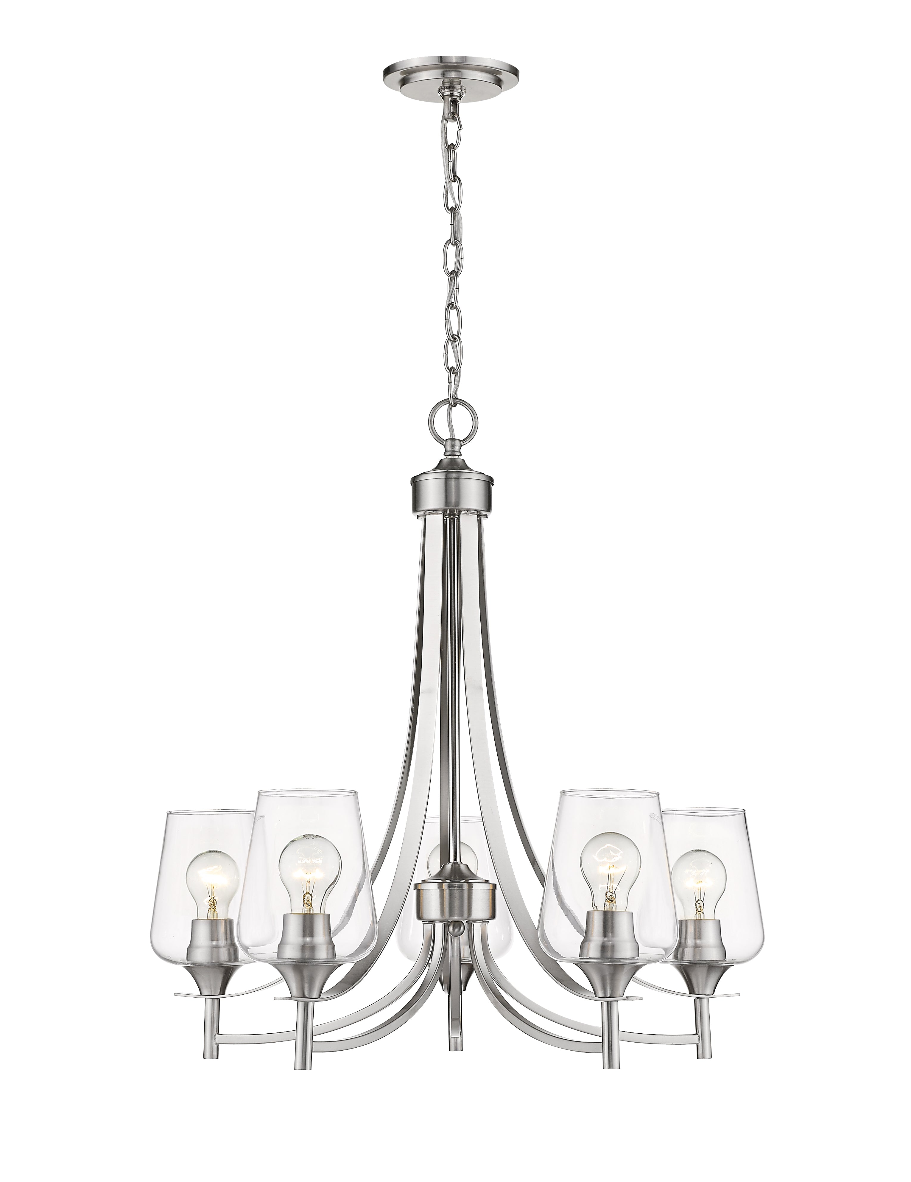 JOLIET Chandelier Nickel - 473-5BN | Z-LITE