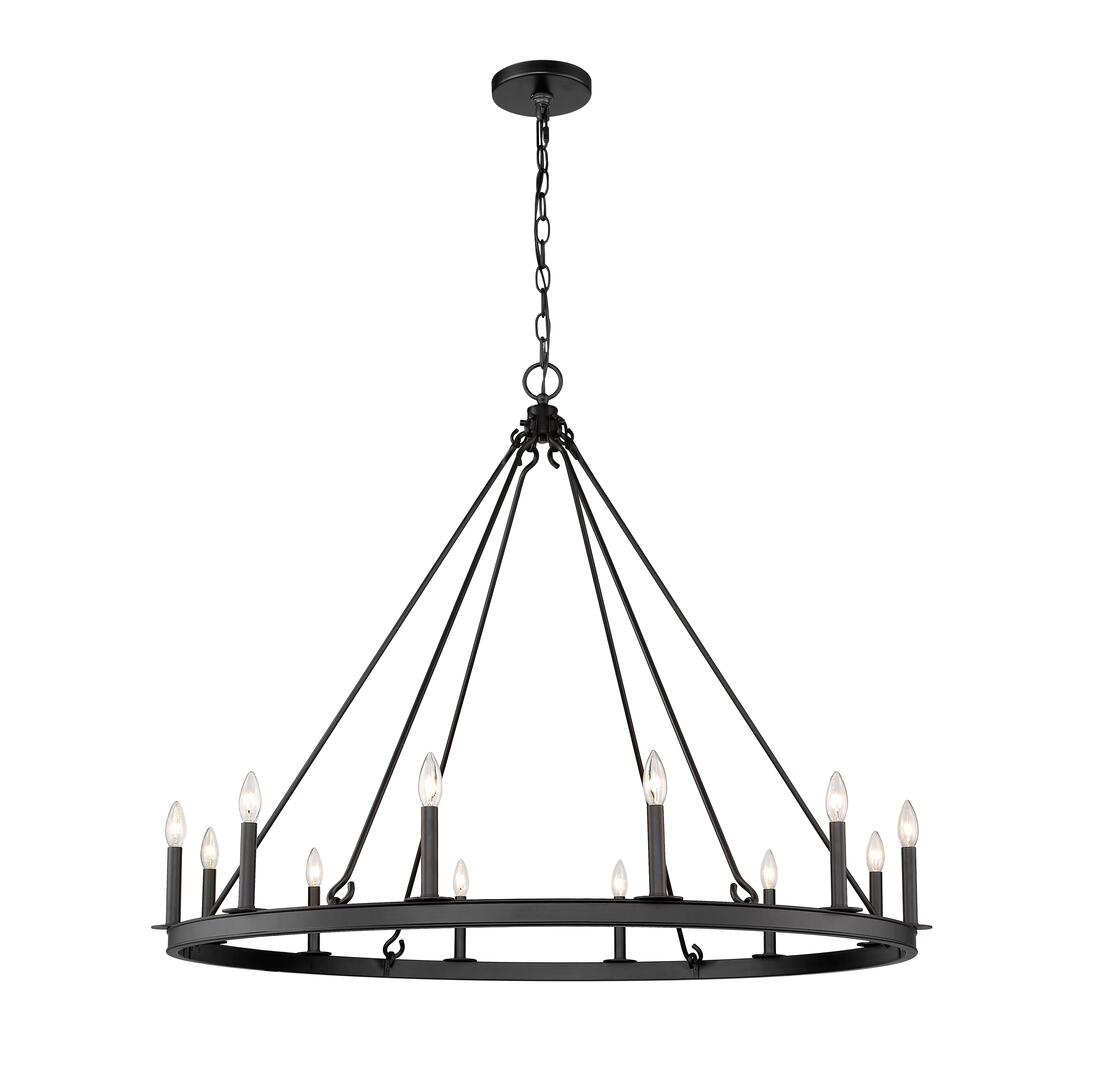 BARCLAY Chandelier Noir - 482R-12MB | Z-LITE