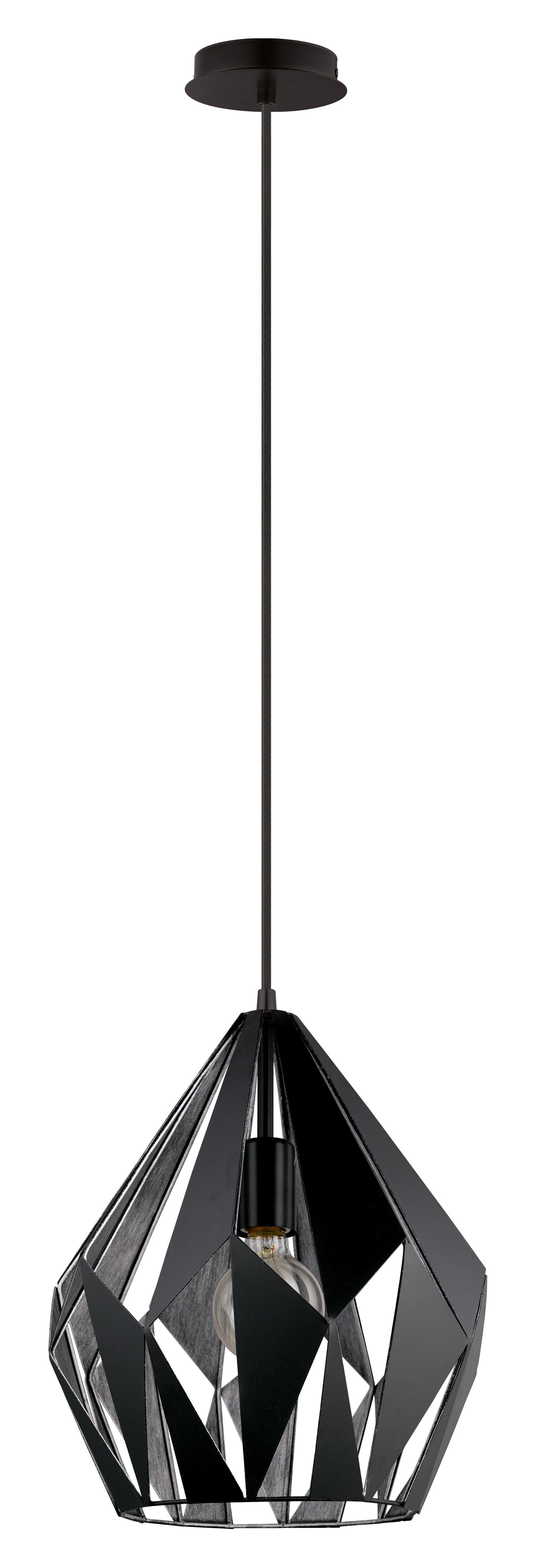 Carlton-1 Suspension simple Noir - 49255A | EGLO