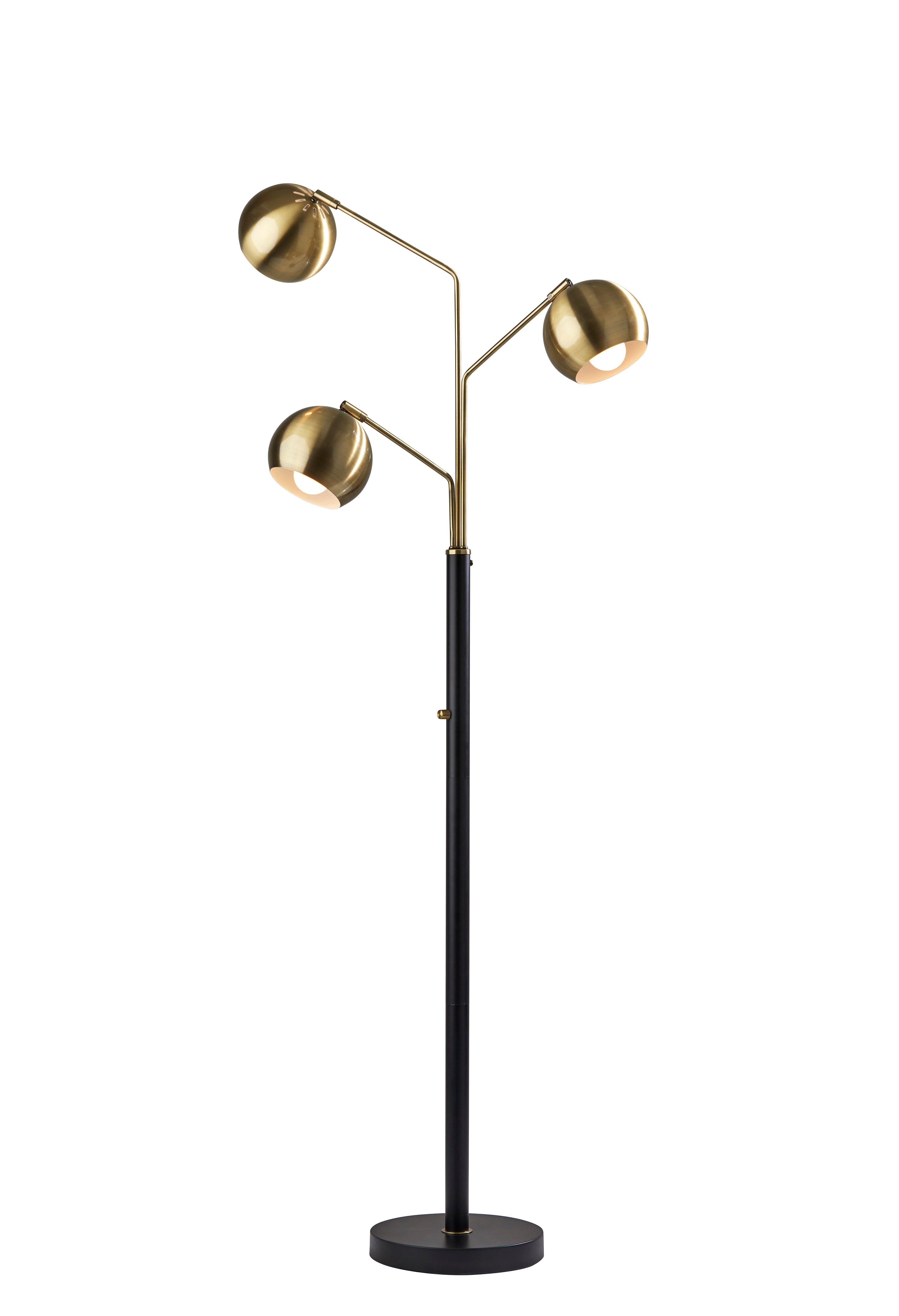 EMERSON Floor lamp Black, Gold - 5139-21 | ADESSO