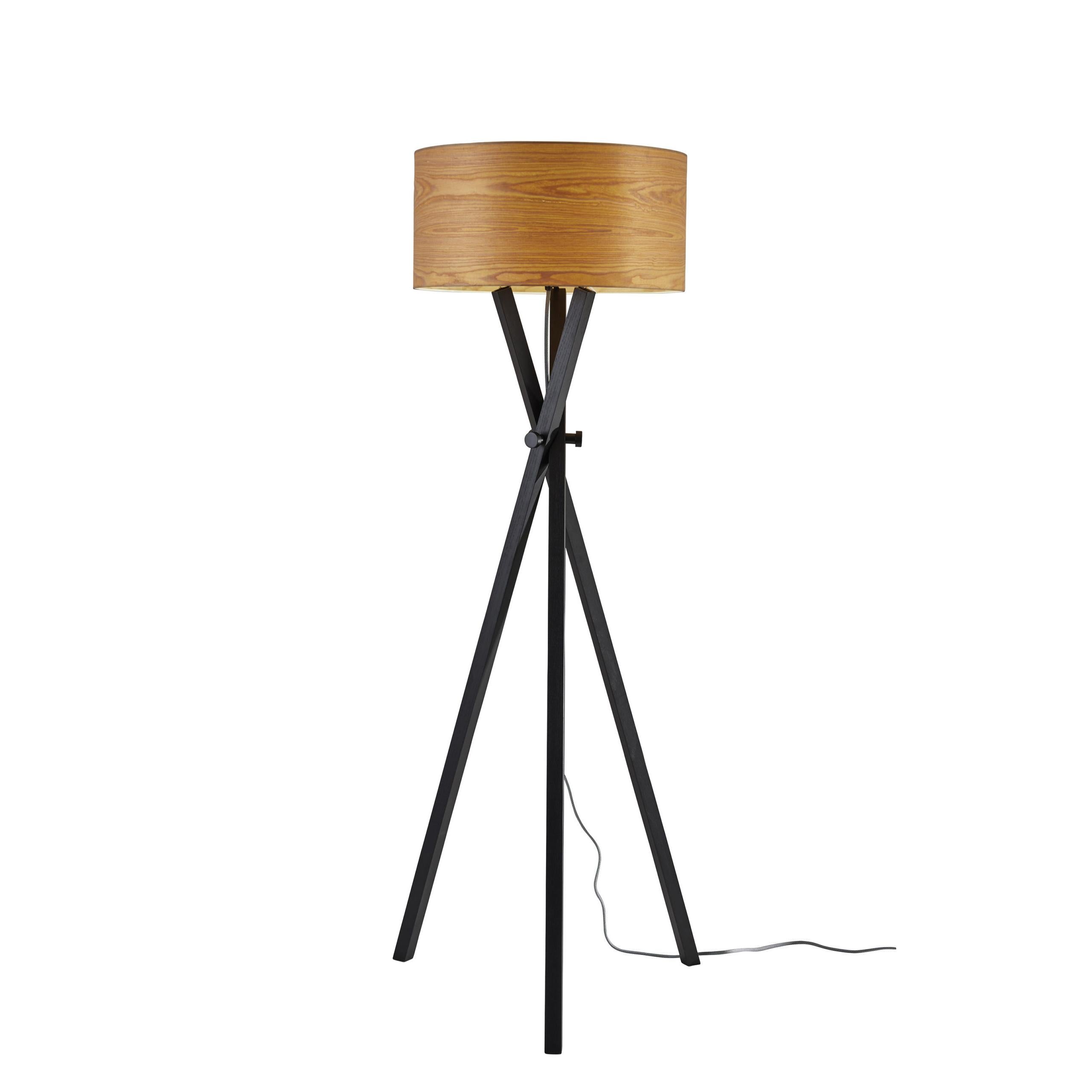 OSLO Floor lamp Black, Wood - 6207-01 | ADESSO
