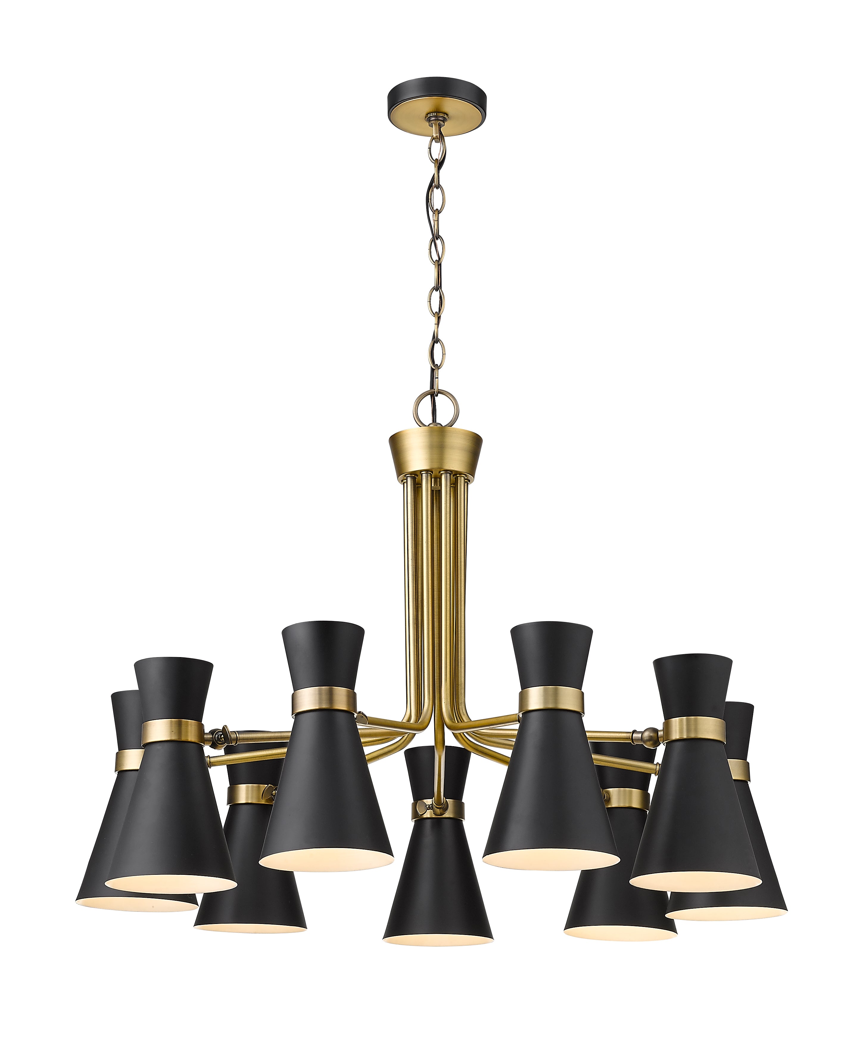 SORIANO Chandelier Noir, Or - 728-9MB-HBR | Z-LITE