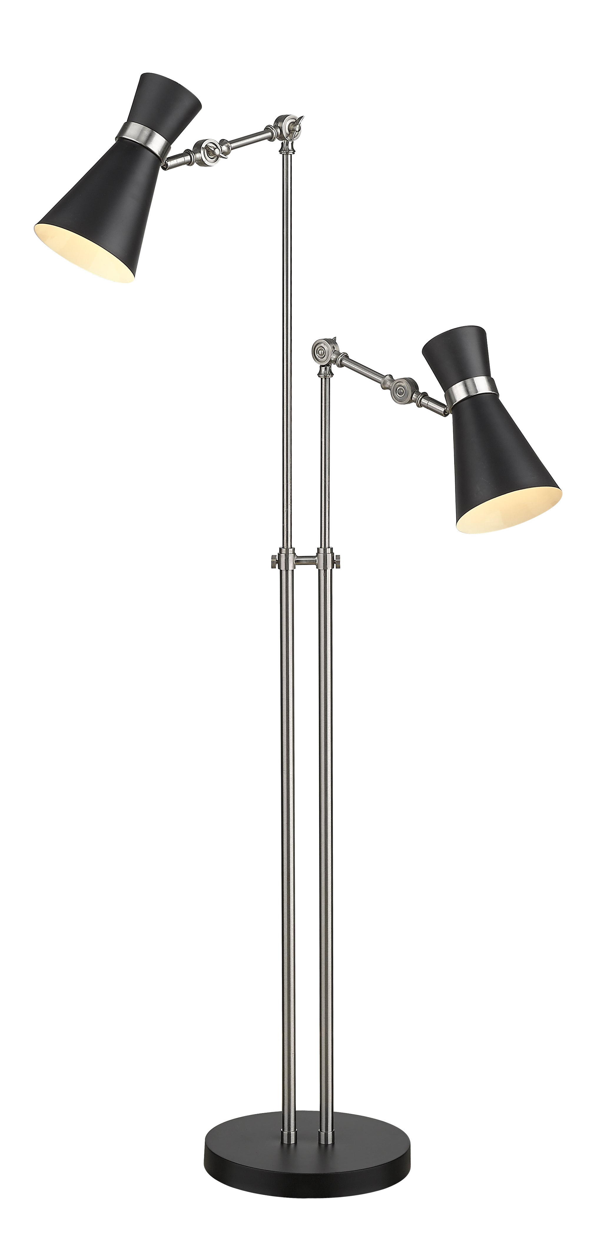 SORIANO Lampe sur pied Noir, Nickel - 728FL-MB-BN | Z-LITE