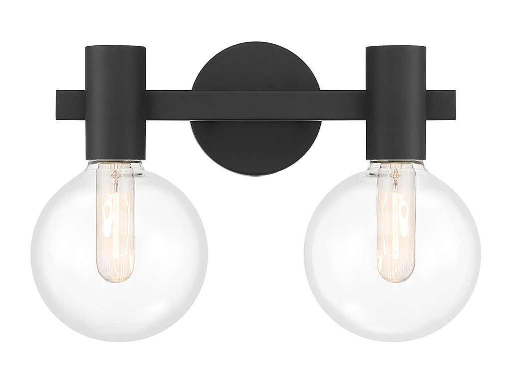WRIGHT Bathroom wall sconce Black - 8-3076-2-BK | SAVOYS