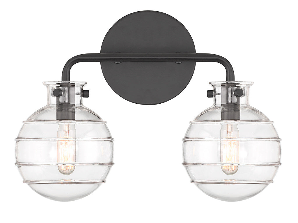 MASON Bathroom wall sconce Black - 8-4300-2-BK | SAVOYS