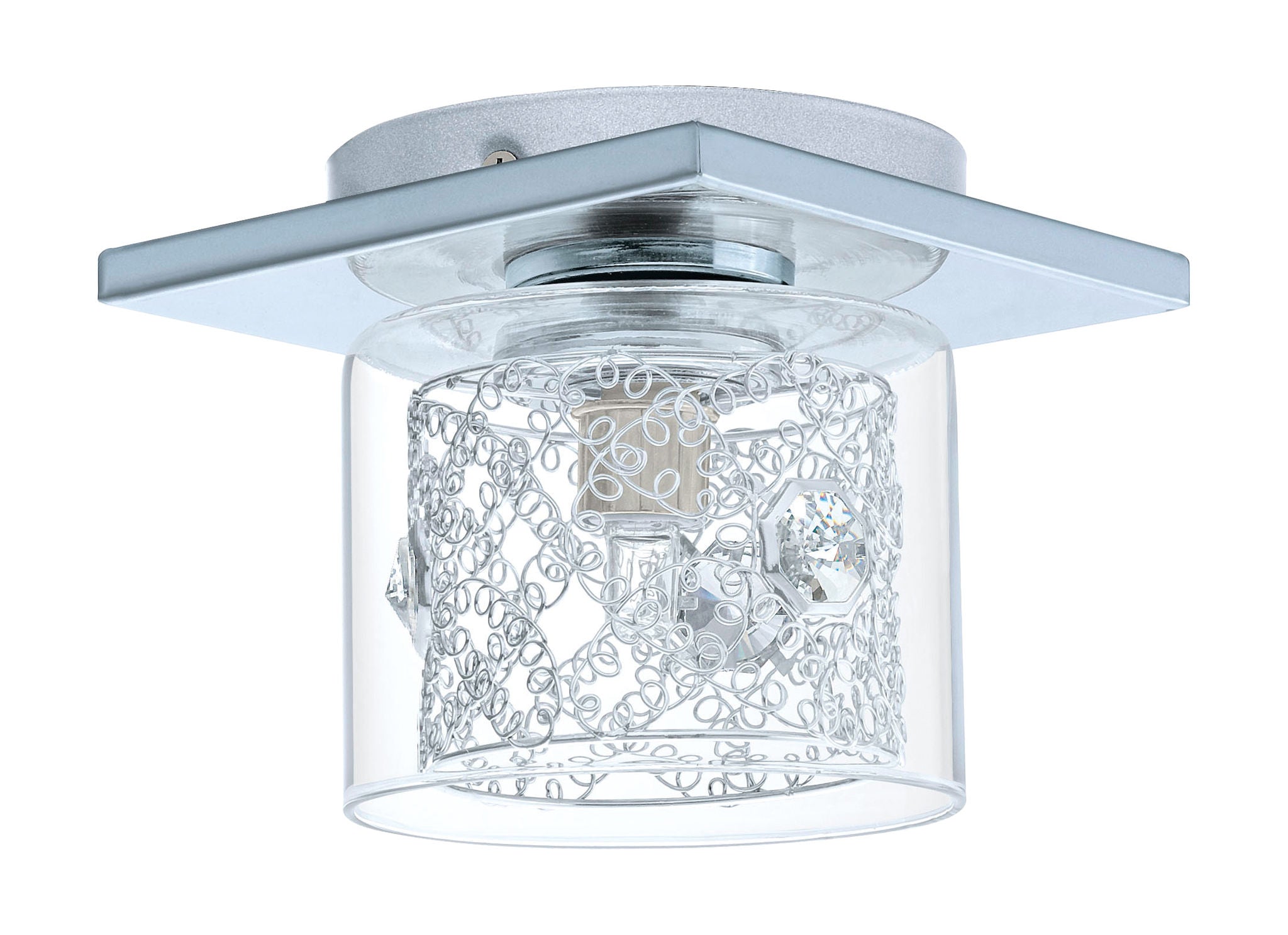 Pianella Flush mount Chrome, Crystal - 91732A | EGLO