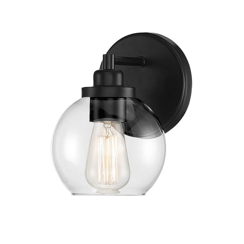 CARSON Bathroom wall sconce Black - 9-4050-1-BK | SAVOYS