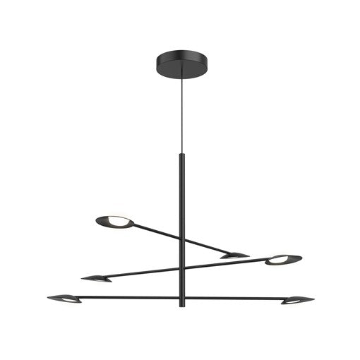 ROTAIRE Chandelier Noir DEL INTÉGRÉ - CH90136-BK | KUZCO