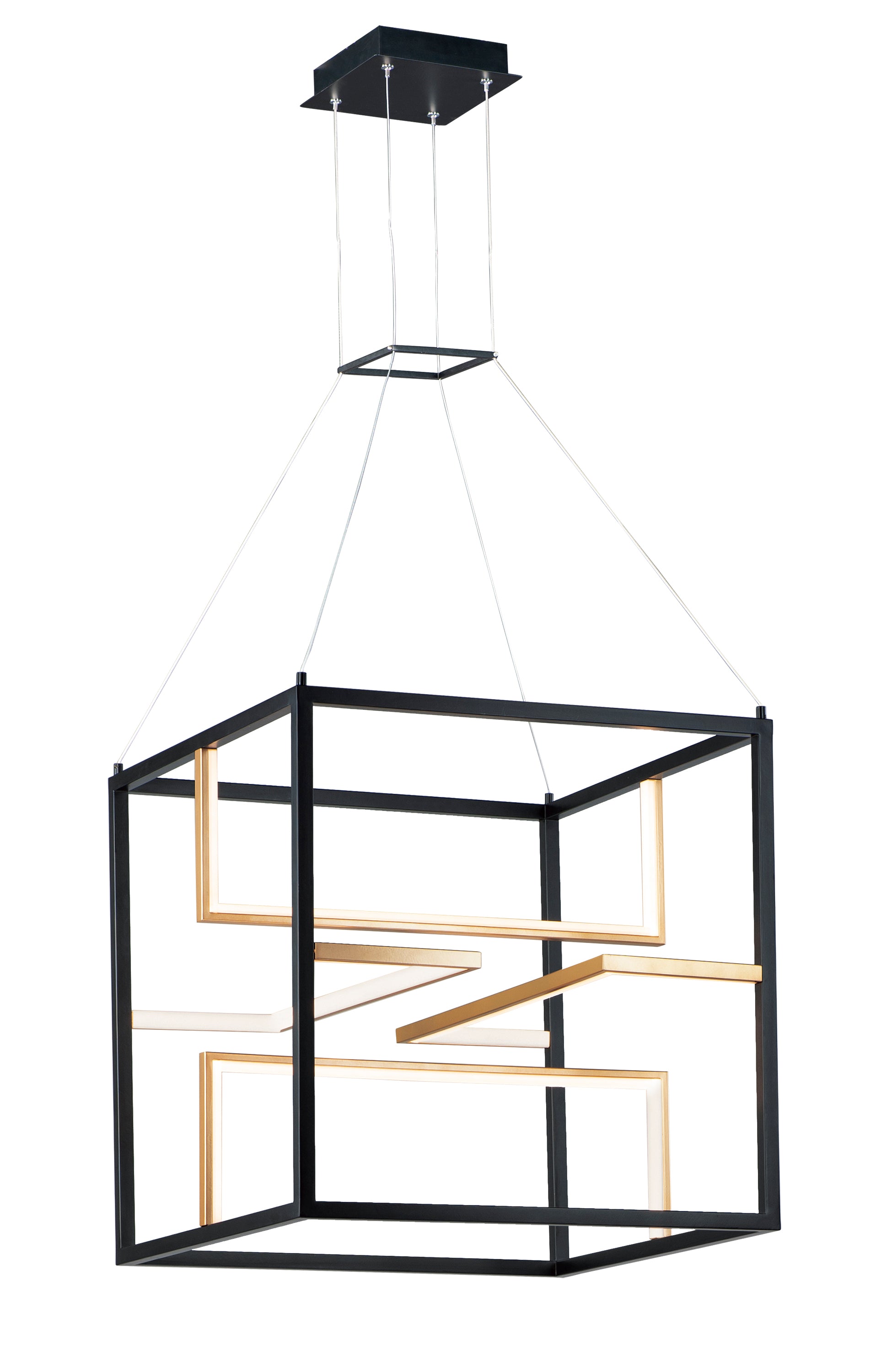CHAMBER Pendant Black, Gold INTEGRATED LED - E21226-BKGLD | MAXIM/ET2