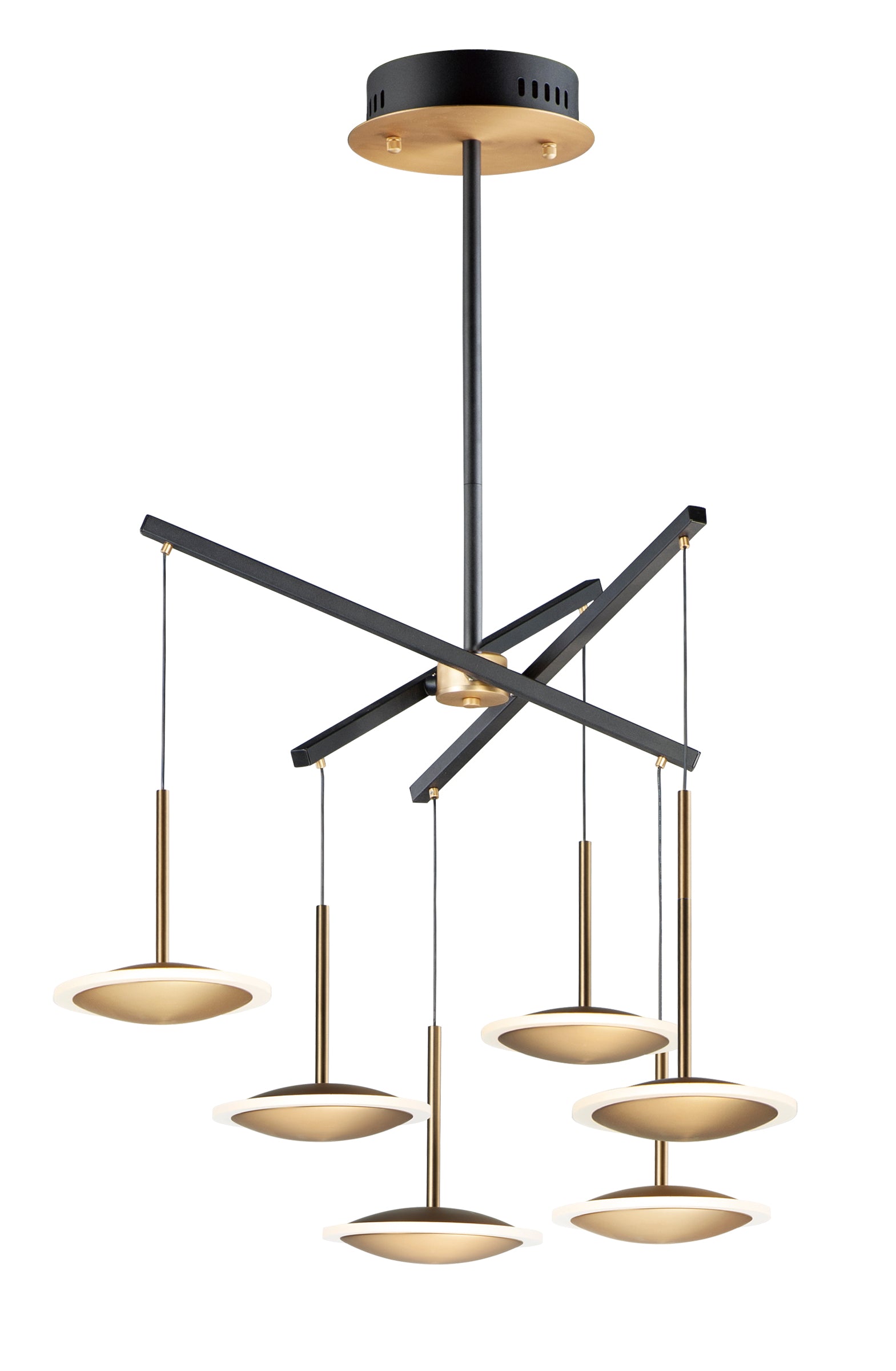 SAUCER Pendant Black, Gold INTEGRATED LED - E21546-90BKGLD | MAXIM/ET2