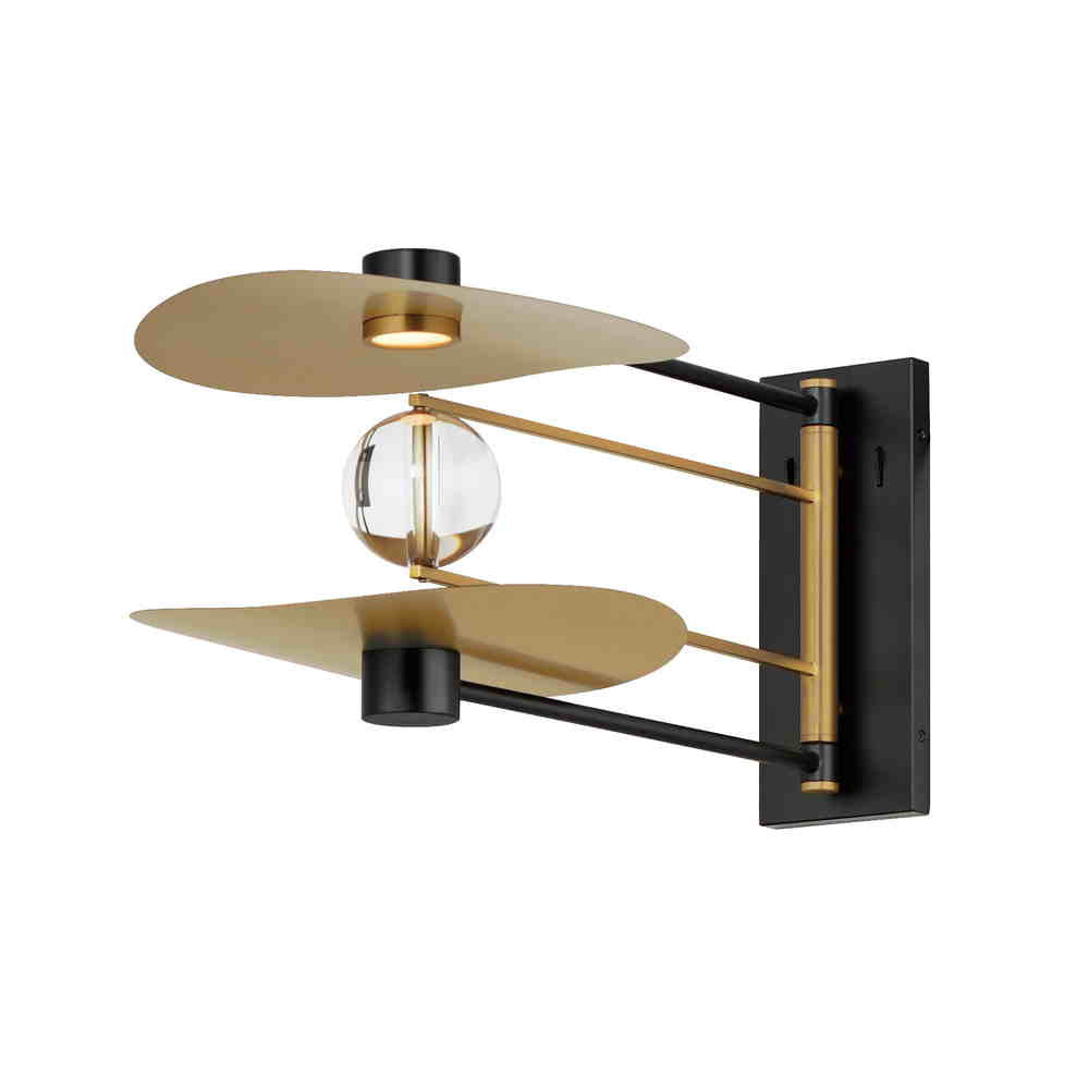 PEARL Wall sconce Black, Gold INTEGRATED LED - E24072-BKNAB | MAXIM/ET3