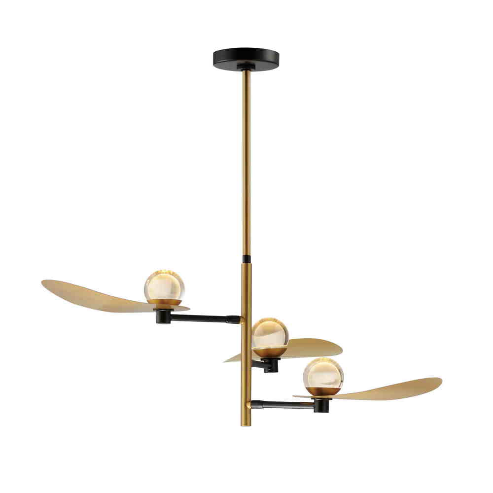 PEARL Chandelier Black, Gold INTEGRATED LED - E24073-BKNAB | MAXIM/ET3