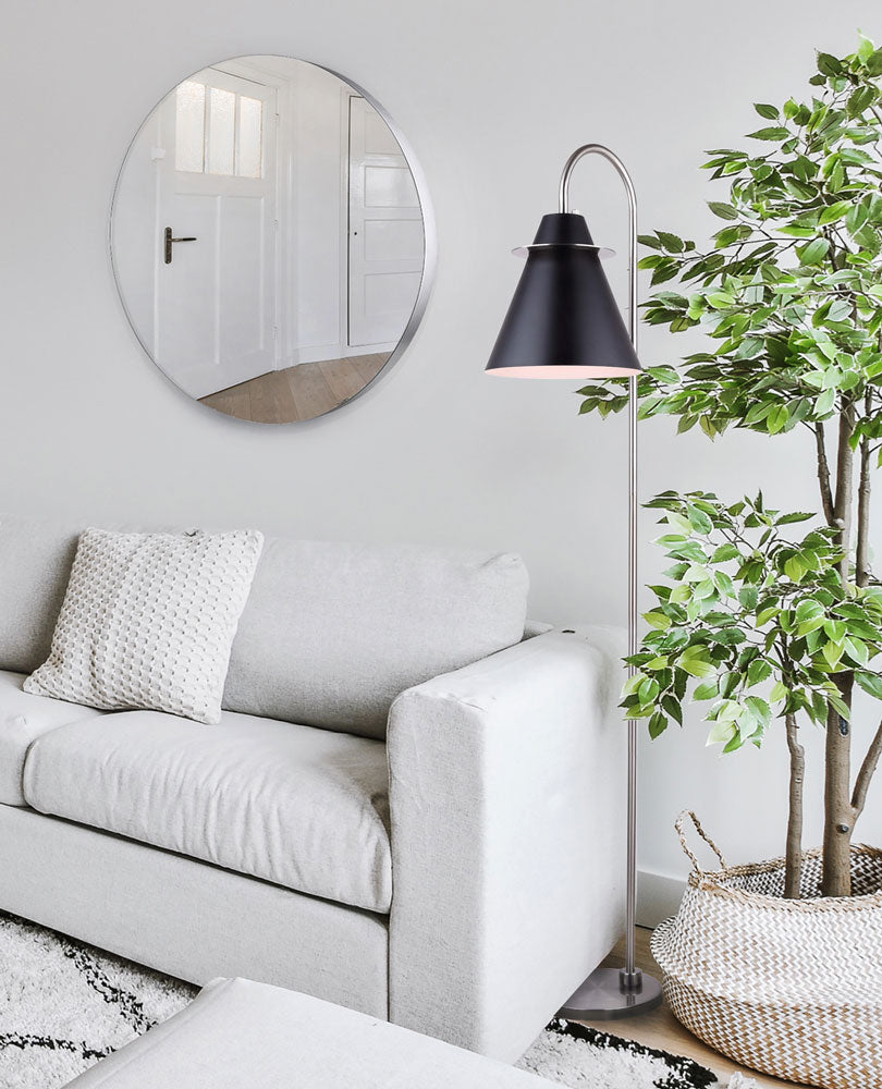 TALIA Floor lamp Nickel, Black - IFL1076A66BKN | CANARM