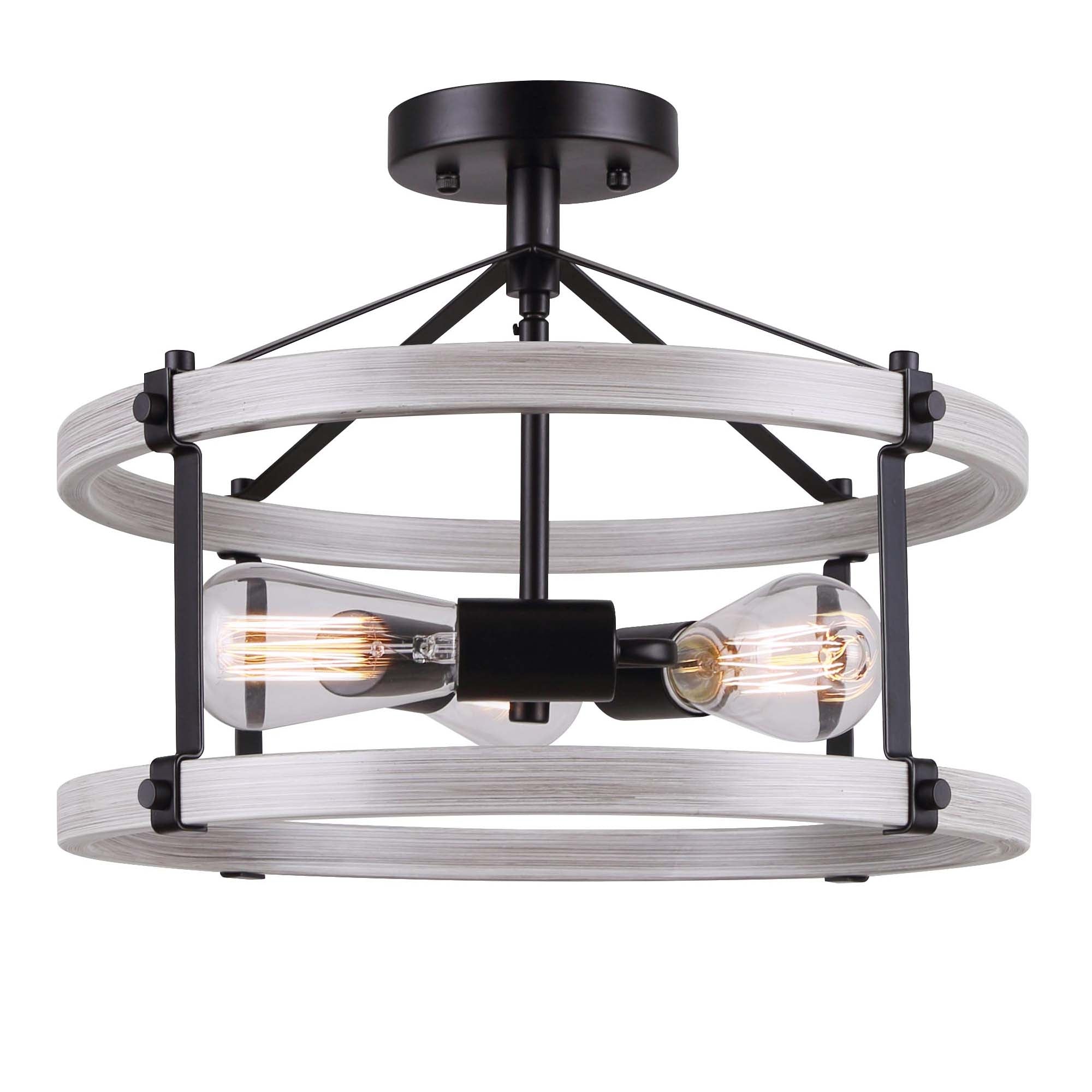 JOELLE Semi plafonnier Noir, Gris - ISF1094A03BBG | CANARM