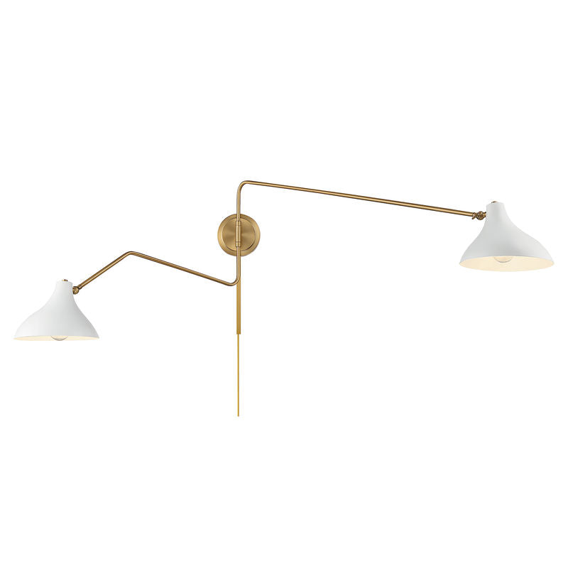 Wall sconce White, Gold - M90088WHNB | SAVOYS
