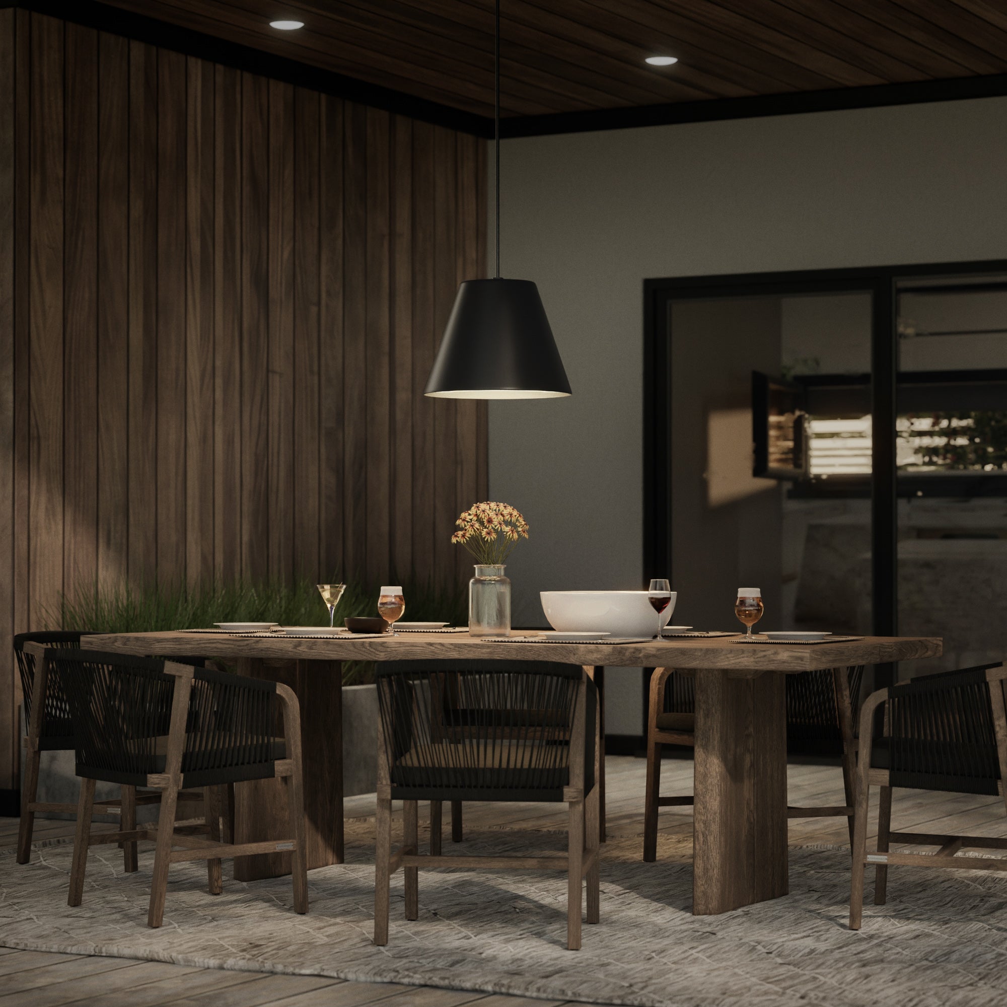 MYLA Outdoor flush mount Black INTEGRATED LED - PD-W24320-40-BK | MODERN FORMS