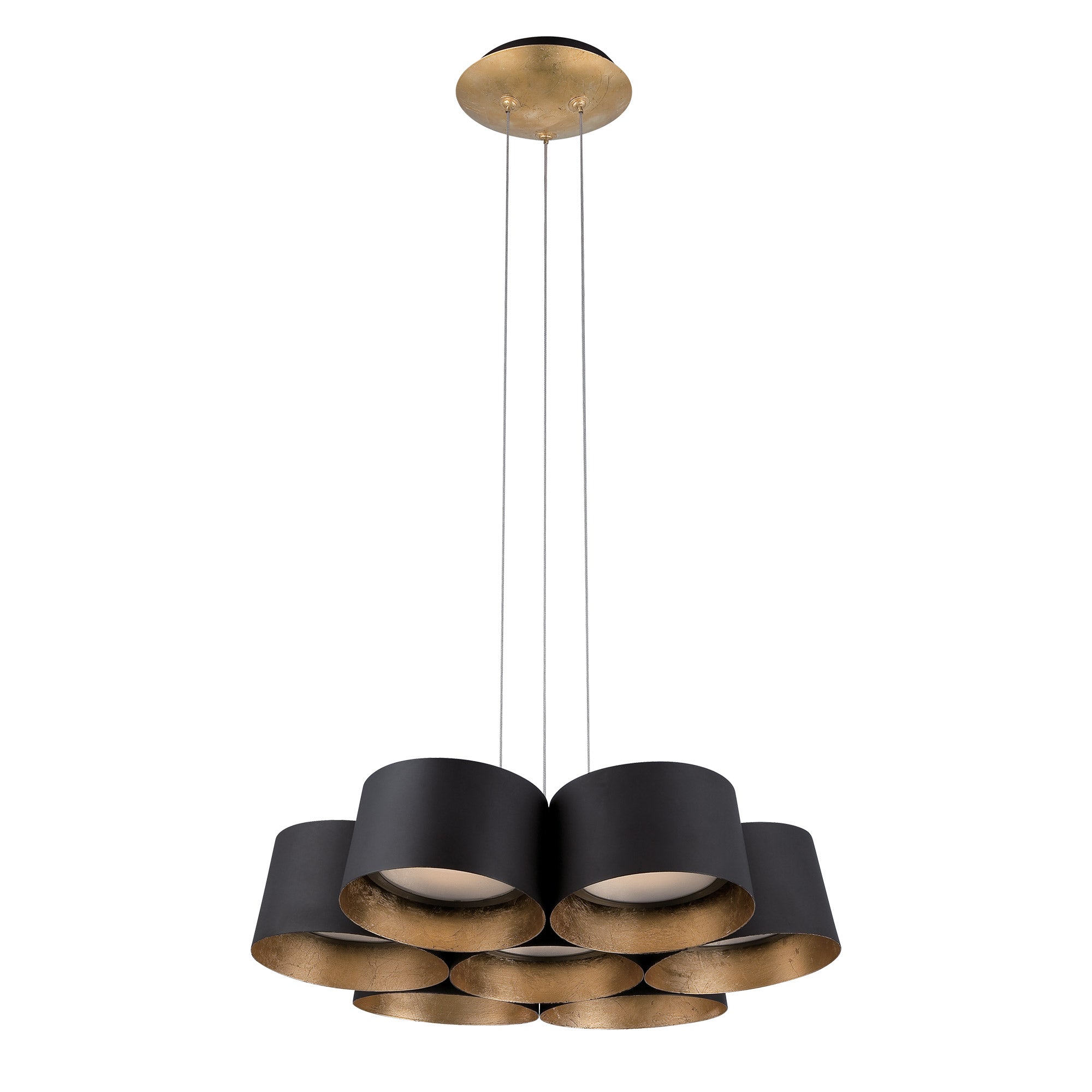MARIMBA Suspension Noir, Or DEL INTÉGRÉ - PD-52718-GL | MODERN-FORMS