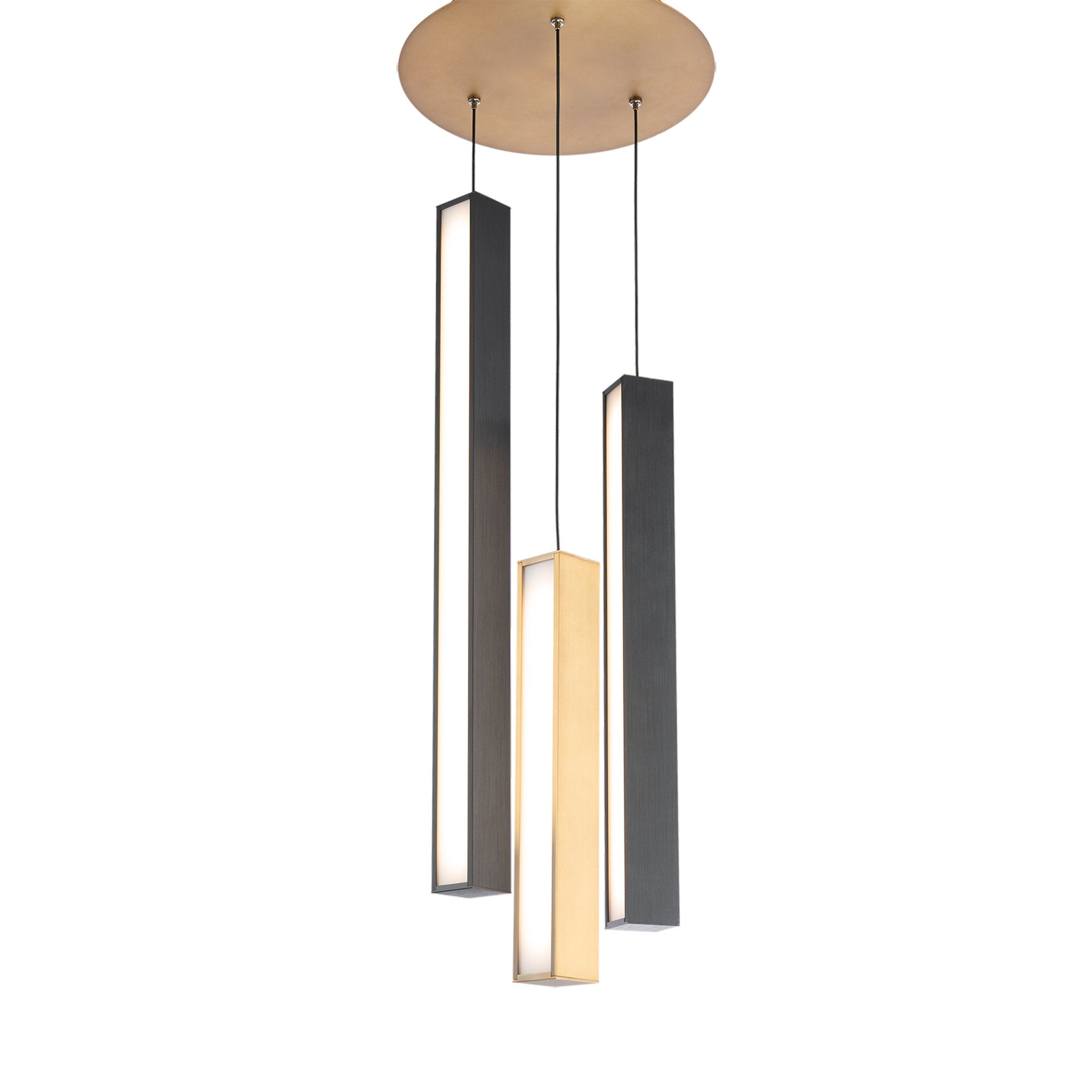 CHAOS Pendant Black, Gold INTEGRATED LED - PD-64803R-BK/AB-AB | MODERN FORMS