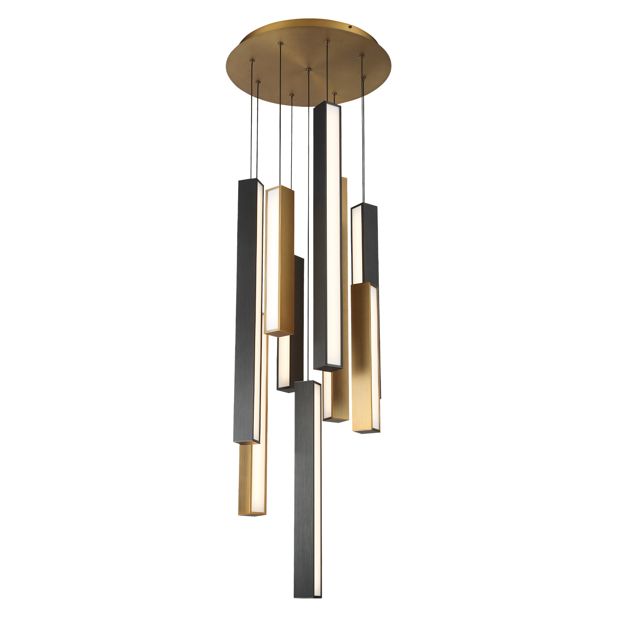 CHAOS Pendant Black, Gold INTEGRATED LED - PD-64809R-BK/AB-AB | MODERN FORMS