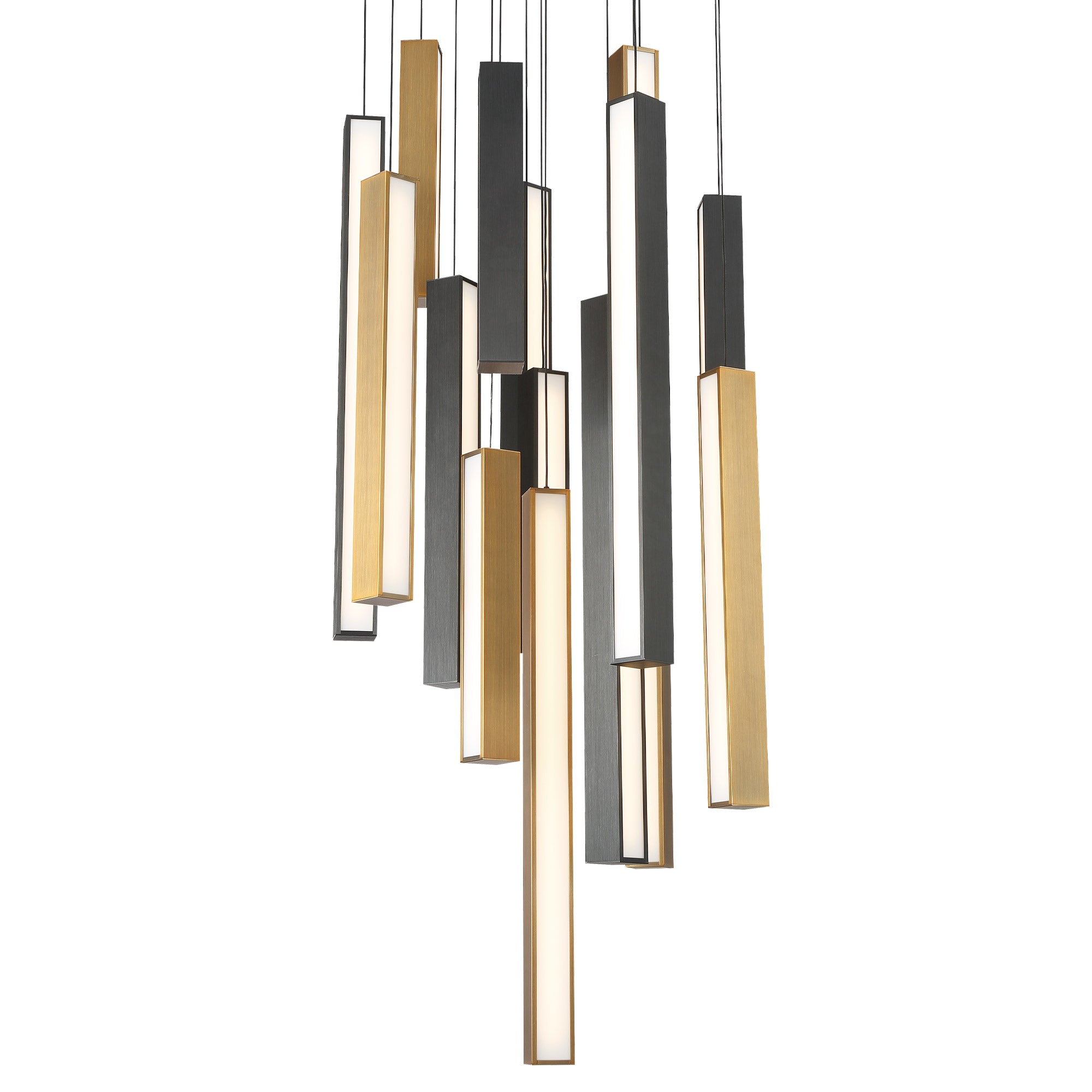 CHAOS Pendant Black, Gold INTEGRATED LED - PD-64815R-BK/AB-AB | MODERN FORMS