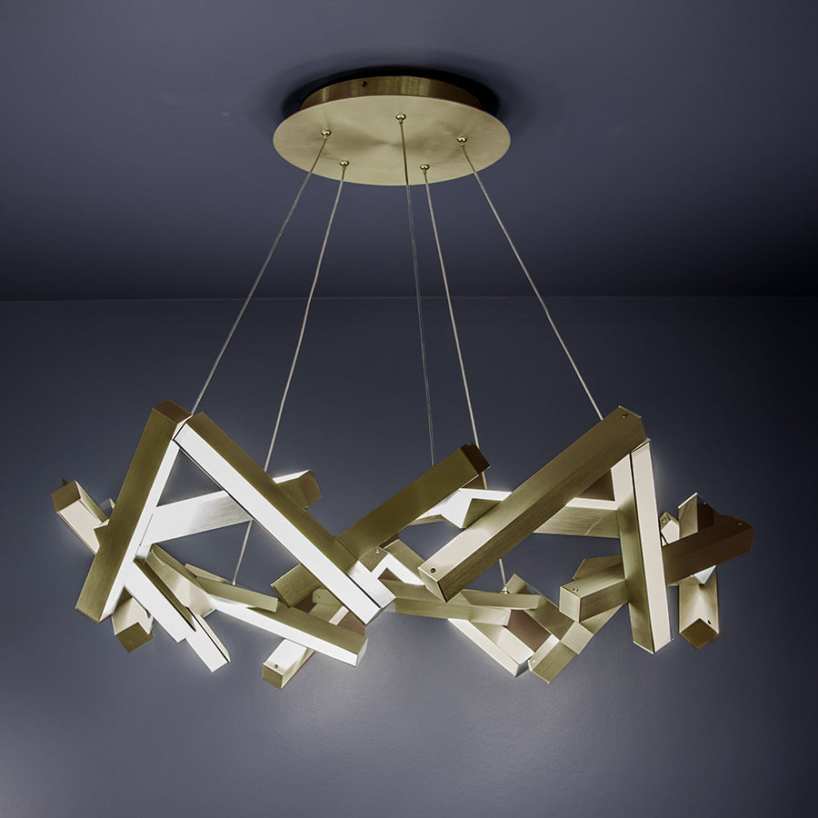 CHAOS Chandelier Gold INTEGRATED LED - PD-64834-AB | MODERN FORMS