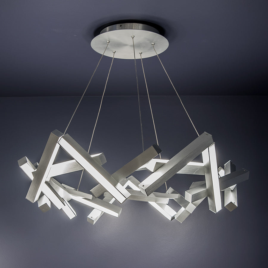CHAOS Chandelier Aluminum INTEGRATED LED - PD-64834-AL | MODERN FORMS