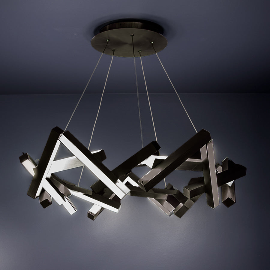CHAOS Chandelier Black INTEGRATED LED - PD-64834-BK | MODERN FORMS