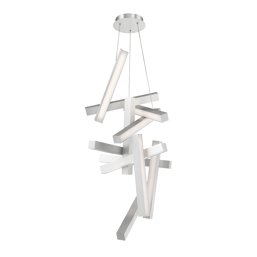 CHAOS Chandelier Aluminum INTEGRATED LED - PD-64849-AL | MODERN FORMS