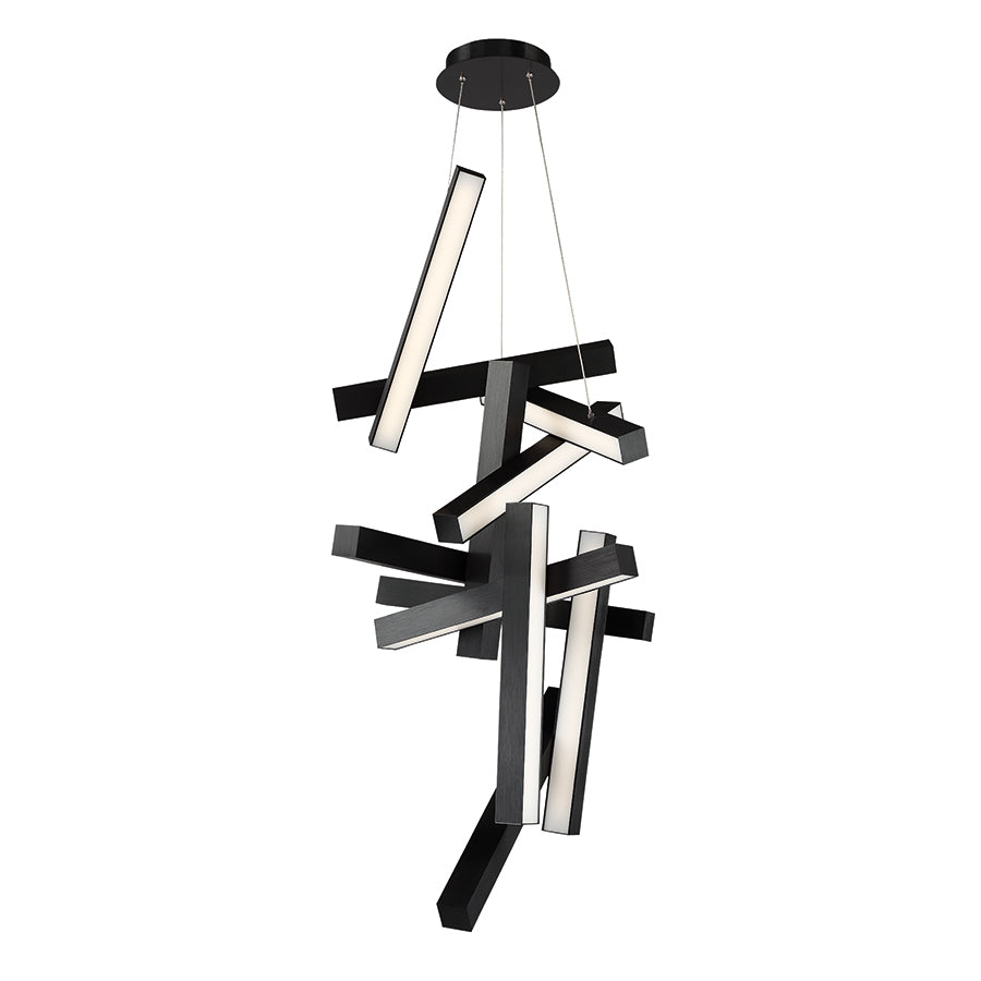 CHAOS Chandelier Black INTEGRATED LED - PD-64849-BK | MODERN FORMS