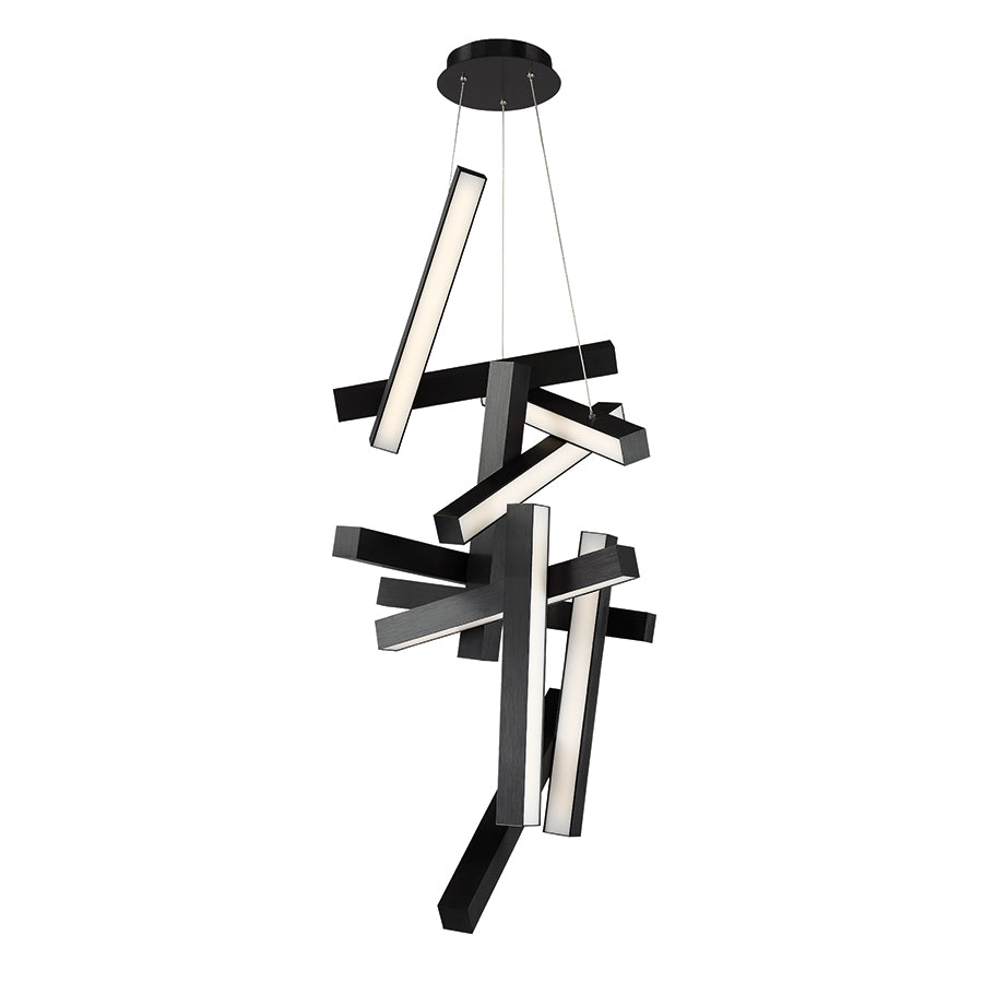 CHAOS Suspension Noir DEL INTÉGRÉ - PD-64849-BK | MODERN-FORMS