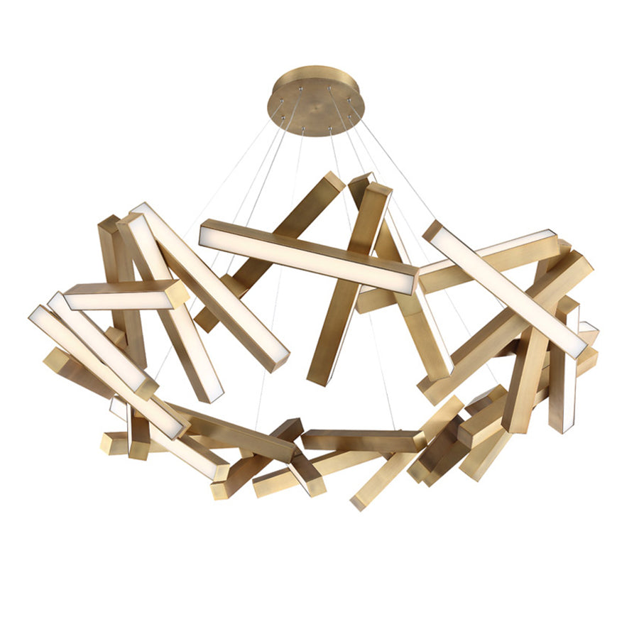 CHAOS Chandelier Or DEL INTÉGRÉ - PD-64861-AB | MODERN FORMS