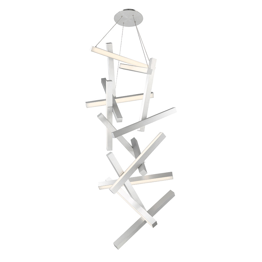 CHAOS Chandelier Aluminum INTEGRATED LED - PD-64875-AL | MODERN FORMS