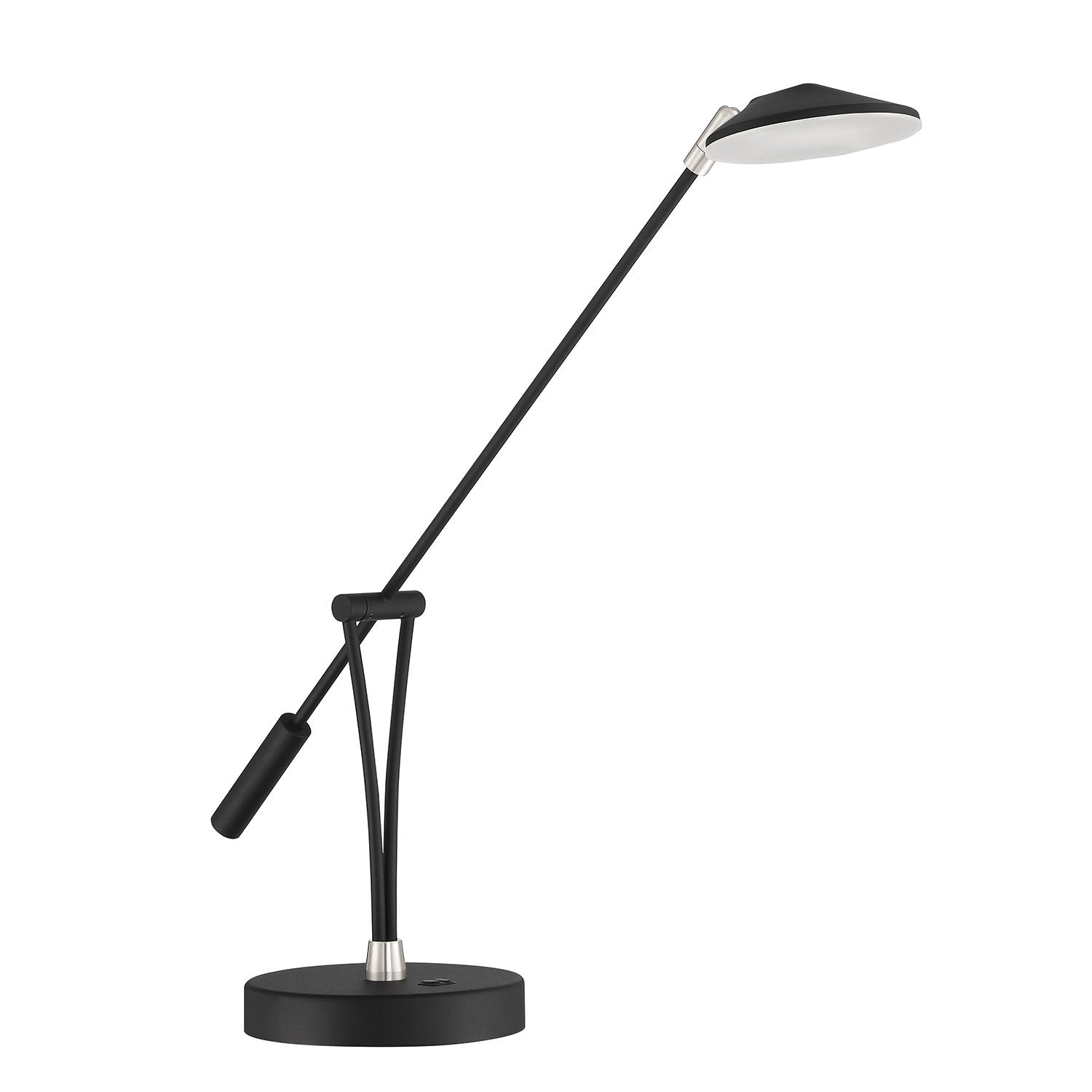 Lampe sur table Nickel, Noir DEL INTÉGRÉ - PTL5015-BLK/SN | KENDAL