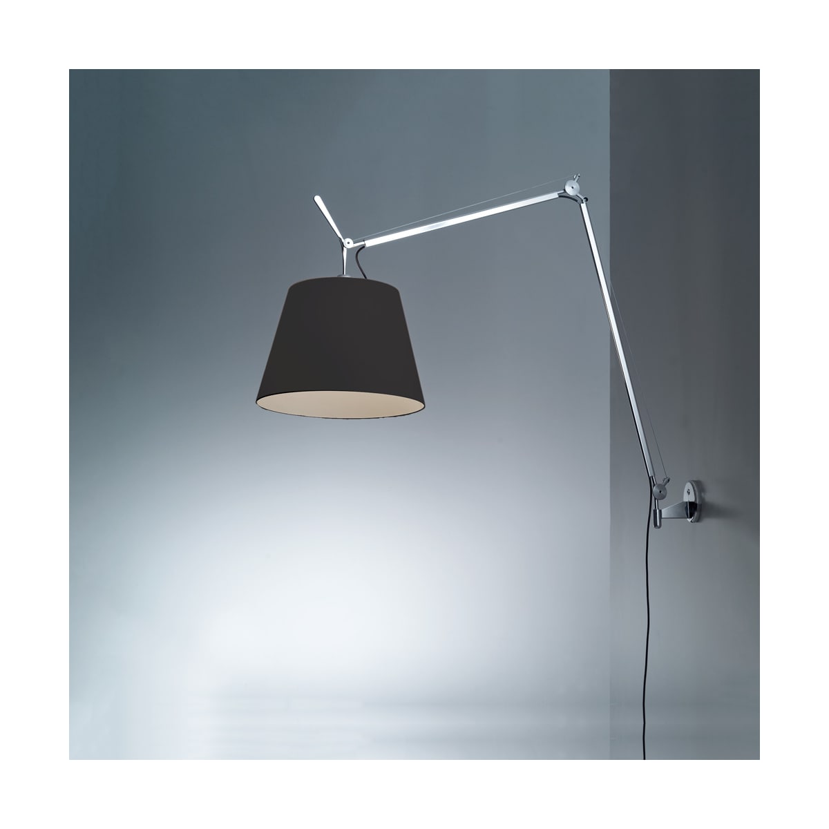 TOLOMEO Murale orientable Nickel, Noir - TLM1109 | ARTEMIDE