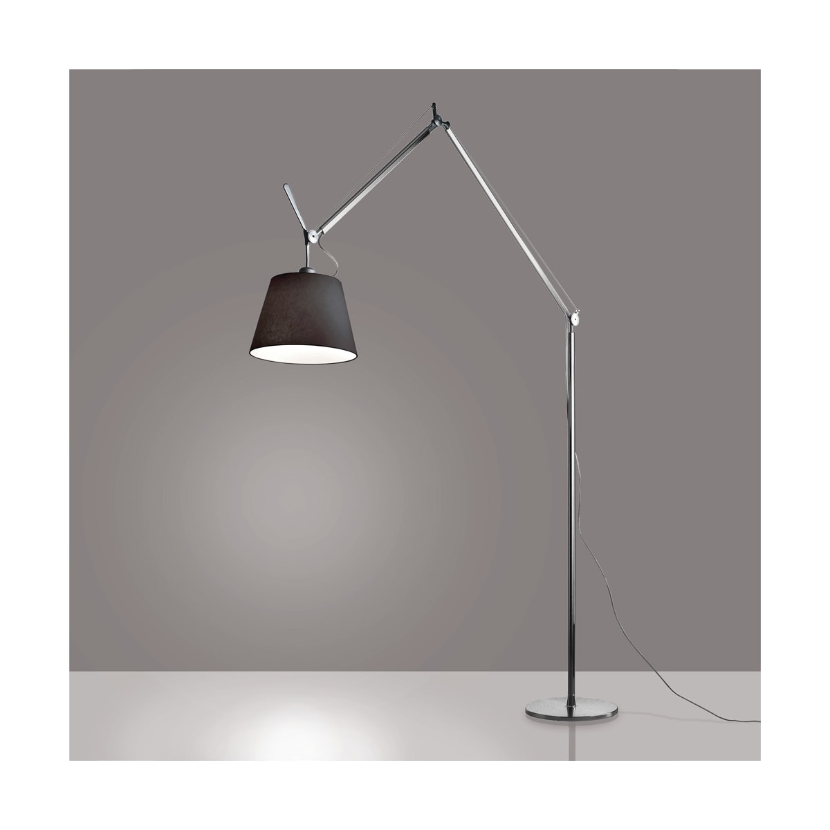 TOLOMEO Lampe sur pied Noir, Nickel DEL INTÉGRÉ - TLM2109 | ARTEMIDE