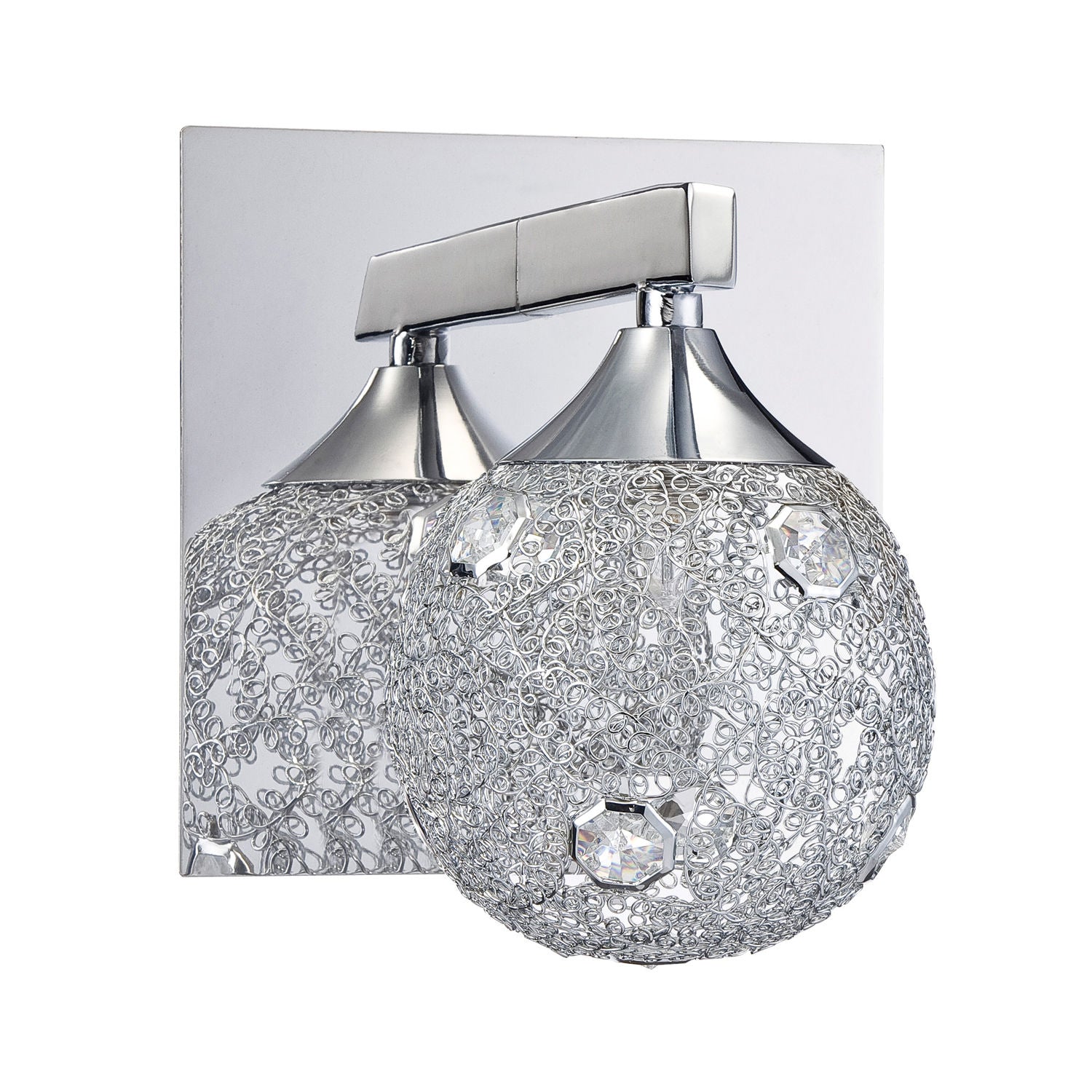 SOLARO Bathroom sconce Chrome, Crystal - VF4000-1L-CH | KENDAL