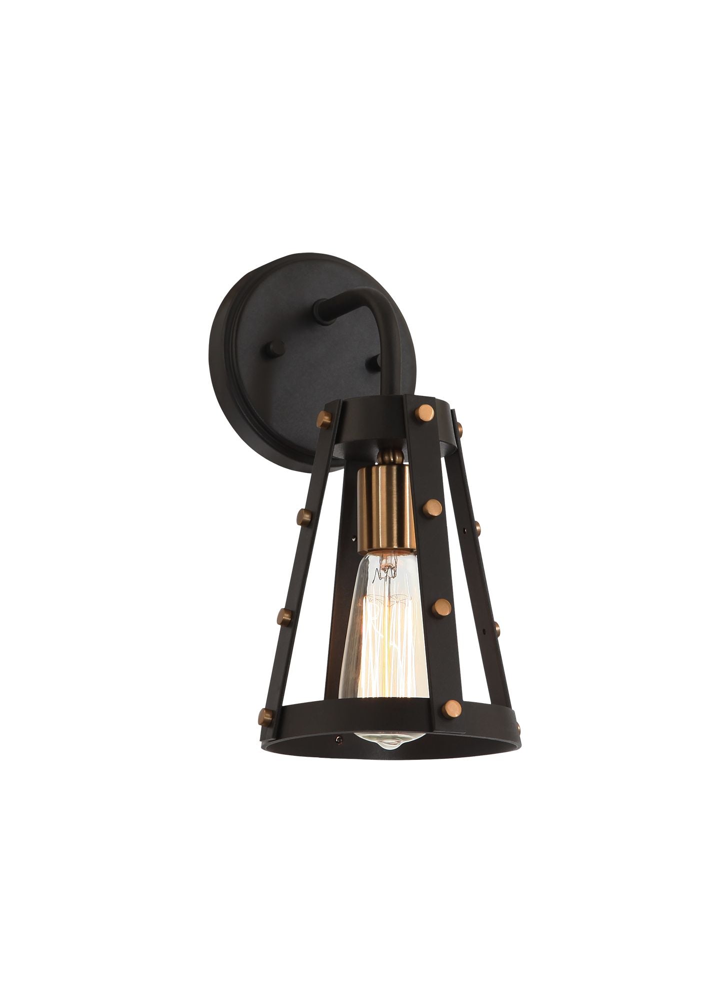 BEATON Wall sconce Black, Gold - W72001MBAG | TEO