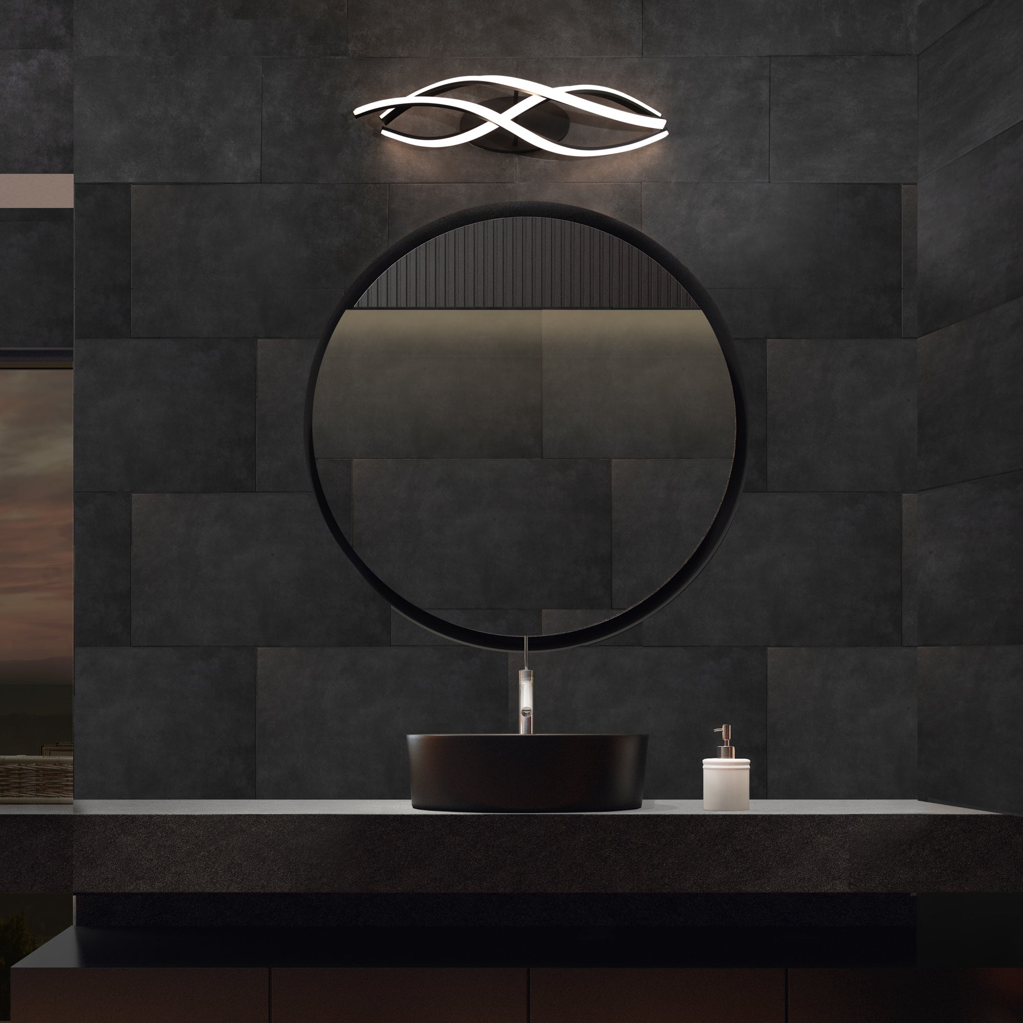 LIOR Wall sconce Black INTEGRATED LED - WS-58338-BK | MODERN FORMS